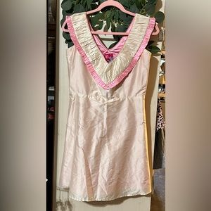 Vintage Shecanko pink/cream silk dress with tags.